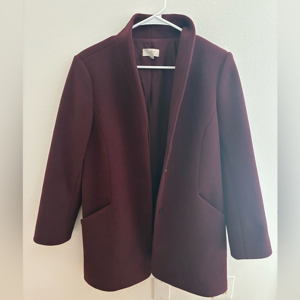 LOFT Outlet Deep Purple Burgundy Women's Coat Medium